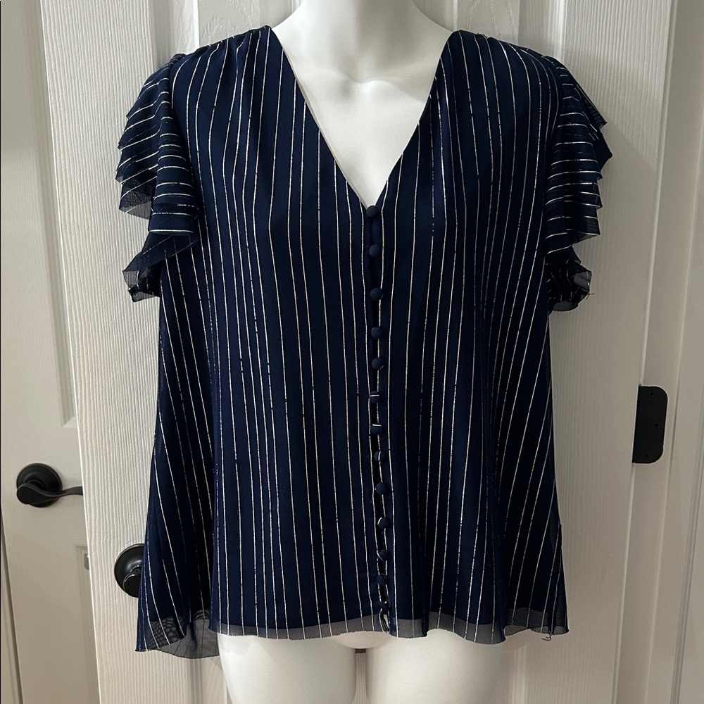 Vince Camuto, large navy blue blouse